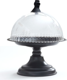 B-DECOR פעמון עוגה מתכת על רגל שחור 22X22X29