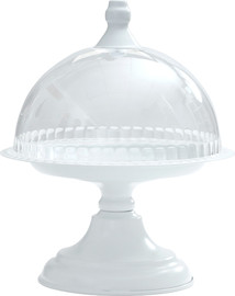 B-DECOR פעמון עוגה מתכת על רגל לבן 22X22X29