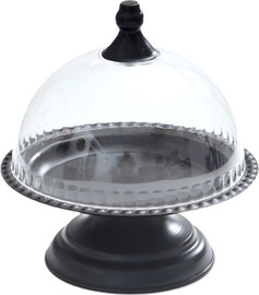 B-DECOR פעמון עוגה מתכת על רגל שחור 22X22X24