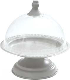 B-DECOR פעמון עוגה מתכת על רגל בז' 22X22X24