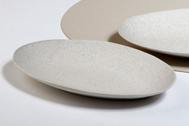 B-DECOR פלטה אובלית + 25X15X3 STONE WARY CREAM DOP