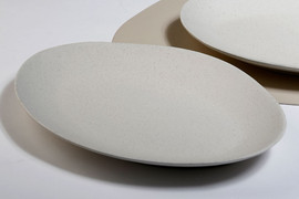 B-DECOR פלטה אובלית + 33X23X3.5 STONE WARY CREAM DOP
