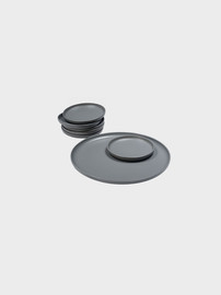 B-DECOR סט צלחות עוגה 7 חלקים STONE WARA GREY 17 ס"מ 32 ס"מ