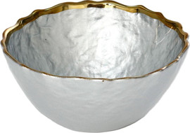 B-DECOR בול למרק 15X15X6.5 כסוף פס זהב