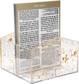B-DECOR סכומון שולחן אקריליק חתיכות זהב + 6 ברכונים