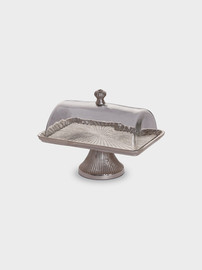 B-DECOR מעמד אינגליש קייק BRASS NICKEL 24X15X19 ניקל