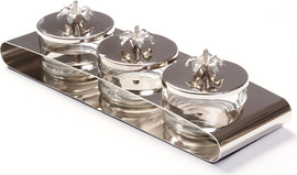 B-DECOR מעמד לפיצוחים BRASS NICKEL 34X12X5 9X9X9 ניקל
