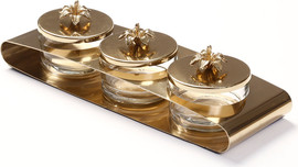 B-DECOR מעמד לפיצוחים 9X9X9 BRASS GOLD 34X12X5
