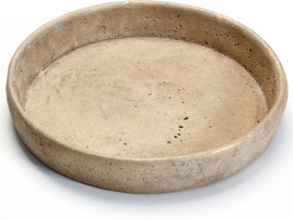 B-DECOR מגש עגול 28X28X5 TROPHY TRAVINTIN