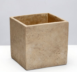 B-DECOR בית עציץ קוביה 17X17X17 TROPHY TRAVINTIN