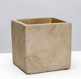 B-DECOR בית עציץ קוביה 14X14X14 TROPHY TRAVINTIN