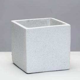 B-DECOR בית עציץ קוביה 14X14X14 TROPHY WHITE