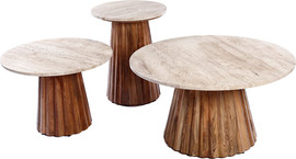B-DECOR סט שלושה שולחנות ACACIA WOOD 45-80 ס"מ