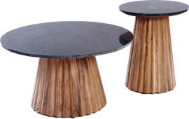 B-DECOR זוג שולחנות סלון ACACIA WOOD 45-80 ס"מ