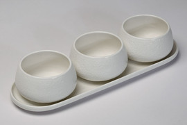 DREAM CHEF מגש הגשה עם 3 קעריות לבן SPECIAL WHITE