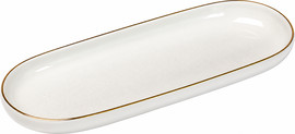 B-DECOR SPECIAL WHITE/GOLD 23X9  פלטה אובלית
