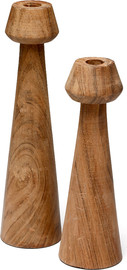 B-DECOR מארז זוג פמוטי עץ שיטה (Acacia) צרים וגבוהים בעיצוב קונוס אלגנטי 30 ס"מ | 25 ס"מ