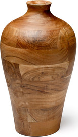 B-DECOR אגרטל עץ שיטה (Acacia) מלא וגבוה (36 ס"מ) במראה כפרי אותנטי