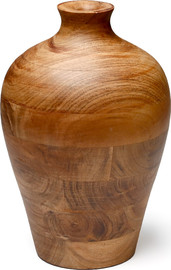 B-DECOR אגרטל עץ שיטה (Acacia) קלאסי ובינוני (30 ס"מ) בטקסטורת עץ עשירה