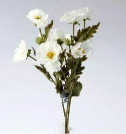 B-DECOR פרח פרג לבן שמנת 81 ס"מ
