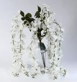 B-DECOR ענף של וויסטריה לבן צחור 76 ס"מ