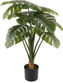 B-DECOR עציץ צמח מונסטרה מלאכותי 9 עלים 110cm
