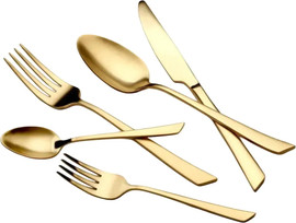 DREAM CHEF סט סכו"ם 72 חלקים במזוודה דגם Gentle נירוסטה 18/10 זהב מט