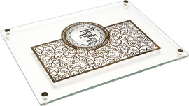 B-DECOR מגש לכבוד שבת זכוכית וריקוע מתכת
