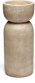 B-DECOR פמוט יחיד TRAVENTINE .5 12 ס"מ