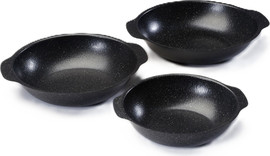B-DECOR סט 3 קערות הגשה נירוסטה שחור  21 ס"מ  26 ס"מ  28 ס"מ