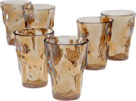 B-DECOR סט 6 כוסות שתיה 360ml פוליקרבונט חום