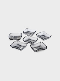 B-DECOR סט 6 קעריות 15x13x3.5 דגם האפולי פוליקרבונט כהה