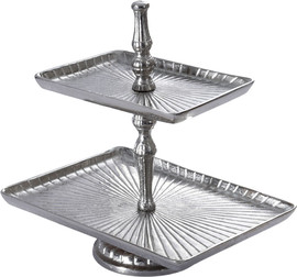 B-DECOR קברט מלבני 2 קומות BRASS SILVER