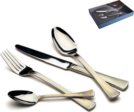 DREAM CHEF סט סכו"ם 24 חלקים NAPIES בגימור זהב מט מרהיב מנירוסטה 18/10.