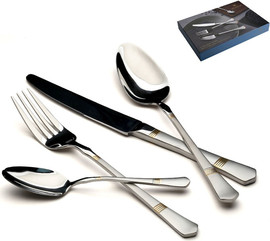 DREAM CHEF סט סכו"ם 24 חלקים NICE בגימור זהב מט יוקרתי מנירוסטה 18/10.