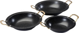 DREAM CHEF סט 3 סירי הגשה נירוסטה שחור 24–31.5 ס״מ DreamChef