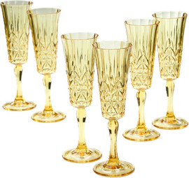 B-DECOR סט 6 גביעי שמפניה 180ml פוליקרבונט צהוב