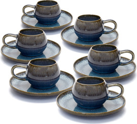 DREAM CHEF סט קפה STONE WARE MADRIO BLUE בעיצוב מוקפד, בעל טקסטורה עשירה ומראה נקי ואלגנטי.