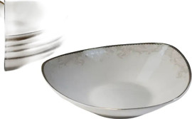 B-DECOR סט 6 קעריות פורצלן NEW BONE CHINA עיטור תחרה זהב 19X19X5 ס״מ B-DECOR