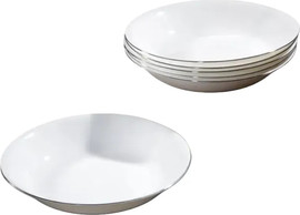 OPAL צלחת מרק 22 ס״מ עם פס כסף OPAL