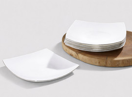 OPAL צלחת 19X19 ס״מ עם פס כסף OPAL