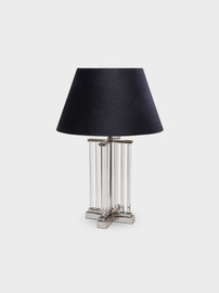 B-DECOR מנורת לילה מנירוסטה בשילוב קריסטלים LORENZO בצבע ניקל במידות 52X52X75