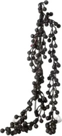 B-DECOR ענף עלי שרך מנצנצים Guliano בצבע שחור כסף 85 ס"מ