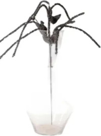 B-DECOR ענף קישוט עלים מנצנצים Guliano בצבע שחור כסף 90 ס"מ