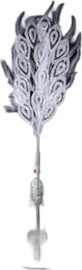 B-DECOR ענף זנב טווס Giuliano בצבע לבן כסף 80 ס"מ