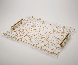 B-DECOR מגש GoldParticles אקריליק 45X33X4 PRO