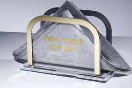 B-DECOR מפיון אקריליק לכבוד שבת פס מתכת זהב