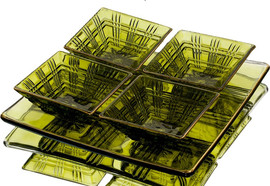 CRYSTALINE קברט 5 חלקים 12X12X4.5 28X28X2 ס"מ GREEN GOLD CRYSTALINE