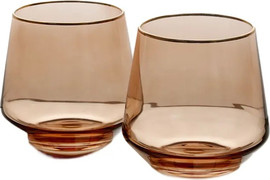 CRYSTALINE סט 6 כוסות וויסקי 460 מ"ל AMBER GOLD CRYSTALINE