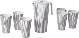 B-DECOR סט שתיה קנקן + 6 כוסות מבמבוק טבעי